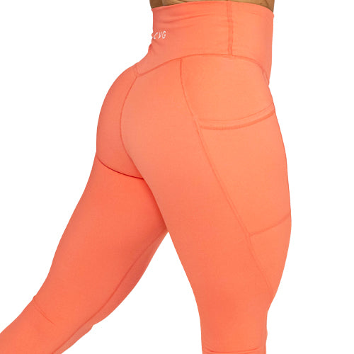 Orange Capri Solid Leggings for Women for sale