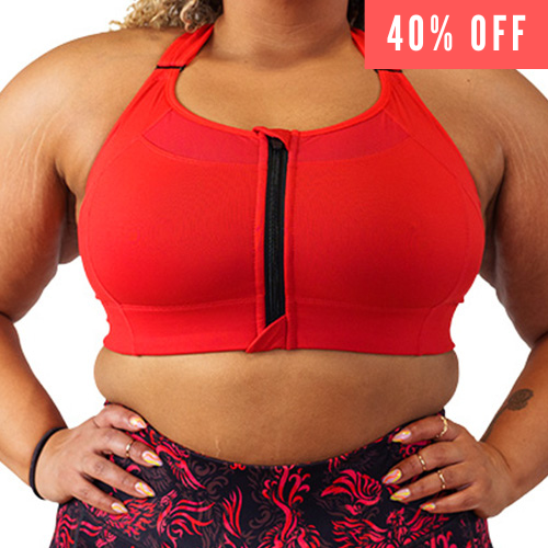 Women's Sculpt High Support Zip Front Sports Bra - All in Motion™ Red 40D