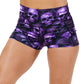 2.5 inch purple skull patterned shorts