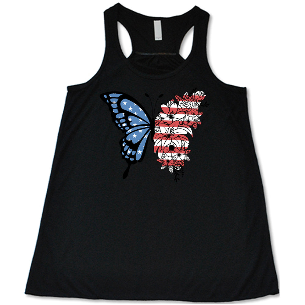 black American Flag Butterfly Tank Top