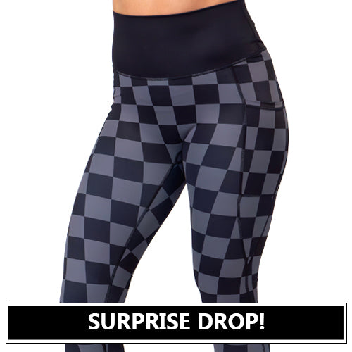 black checker leggings surprise drop