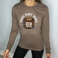 brown long sleeve tee with the text "Burn Baby Burn" on it