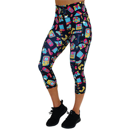 capri length 90s themed leggings