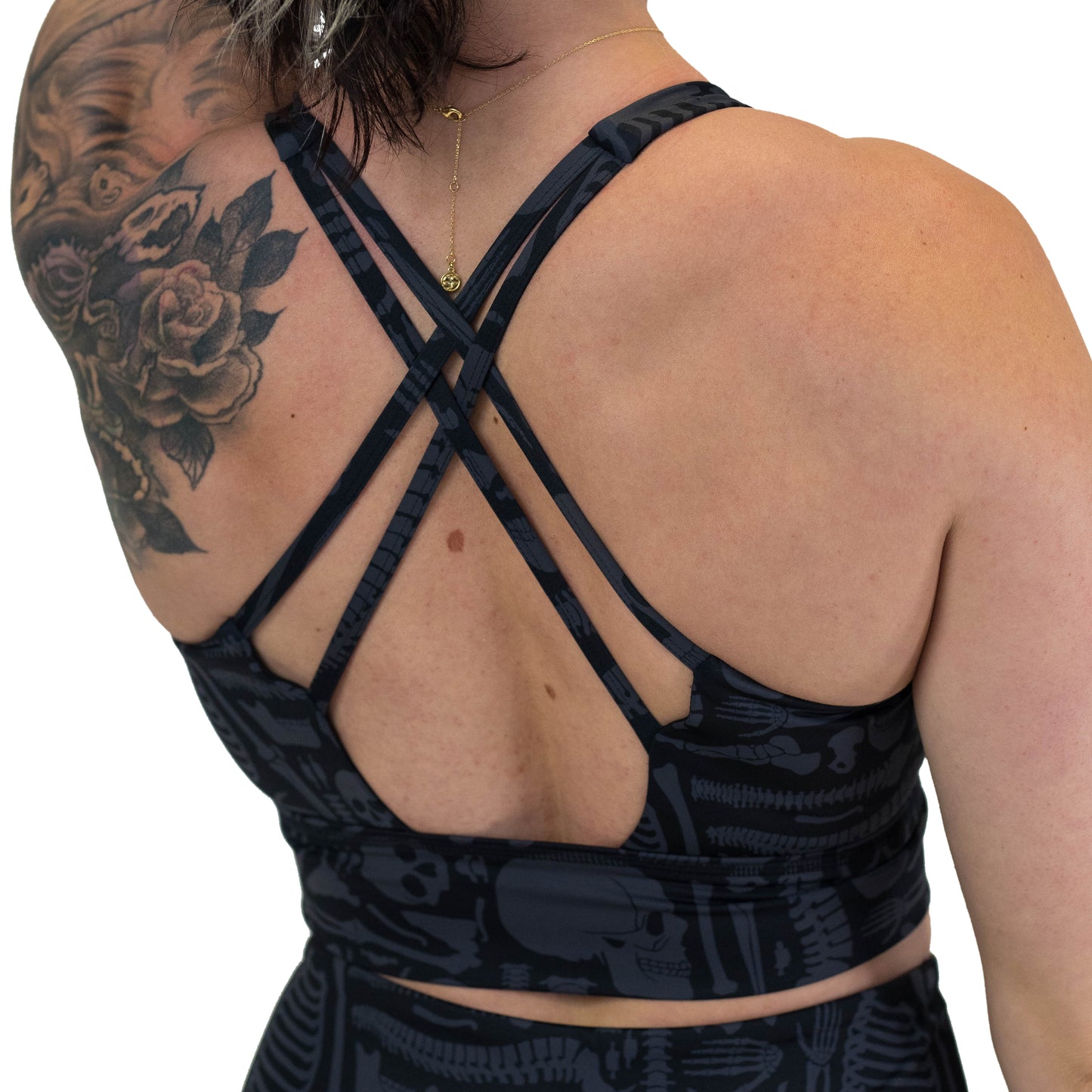 back of the bone anatomy patterned sports bra