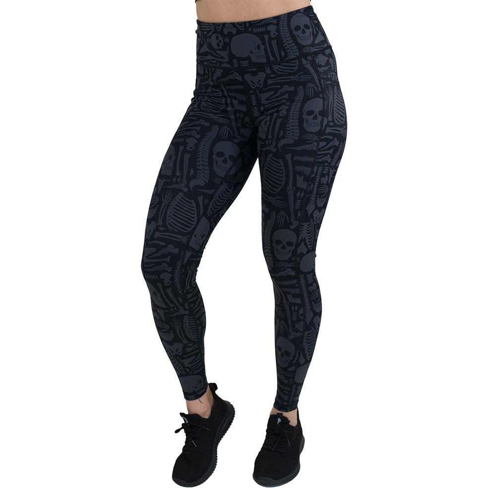 bone anatomy patterned leggings