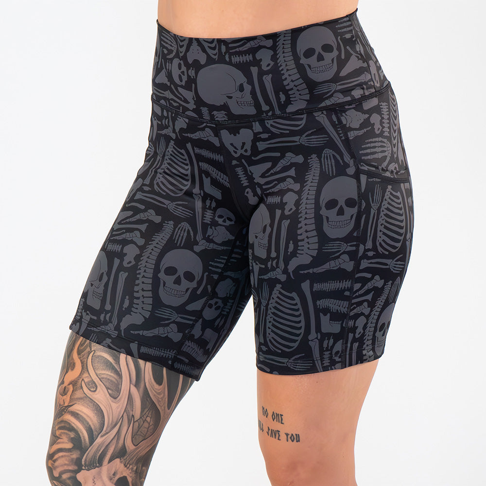 7 inch bone anatomy patterned shorts