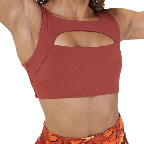 solid auburn sports bra