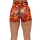 back of the 2.5 inch fall leaves patterned shorts