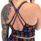 back of the valentine heart candy print sports bra