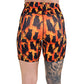 back of the 7 inch black cats patterned shorts