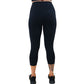 back of the capri length solid black leggings