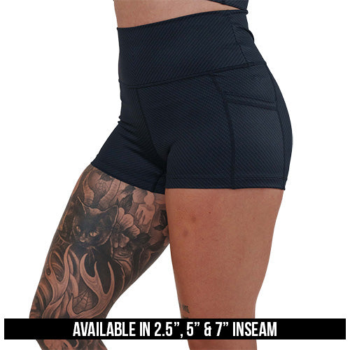 black shorts available in 2.5, 5 & 7 inch inseams