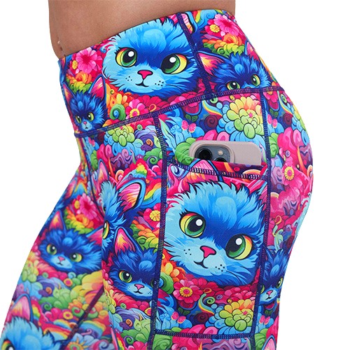 side pocket on the cat patterned leggings