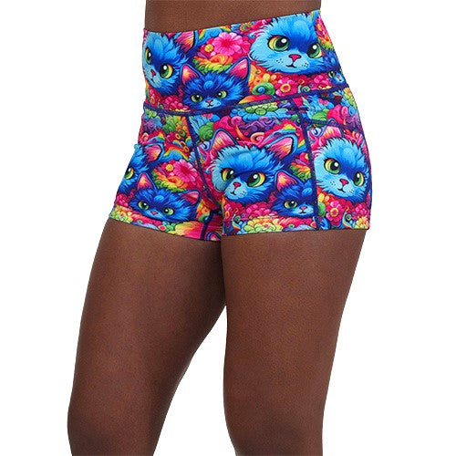 2.5 inch cat patterned shorts