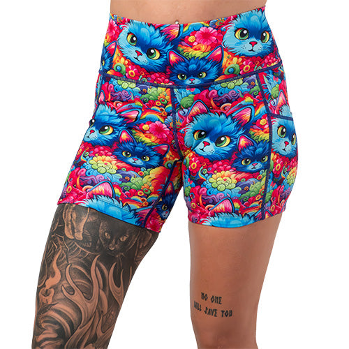 5 inch cat patterned shorts