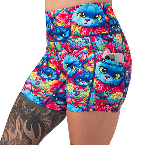 side pocket on the cat patterned shorts