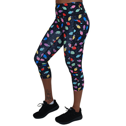 Christmas lights patterned leggings