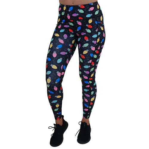 Christmas lights patterned leggings