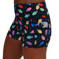 side pocket on the Christmas lights patterned shorts