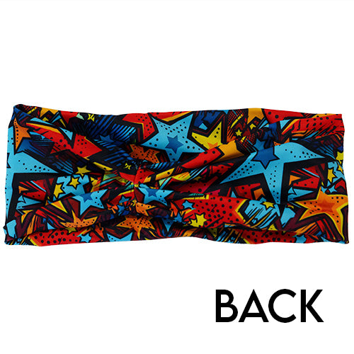 back of comic book stars patterned headband