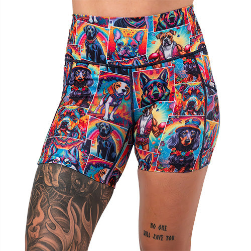 dog patterned shorts