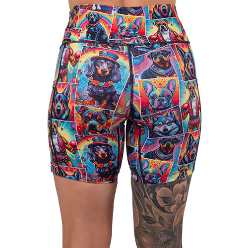 back of the dog patterned shorts