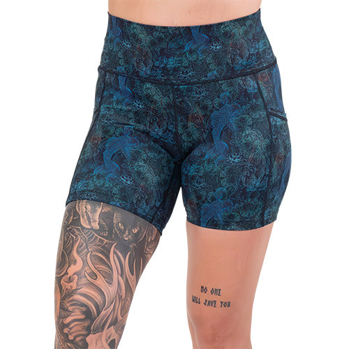 5 inch koi fish patterned shorts