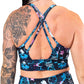 back of the alice in wonderland inspired sports bra