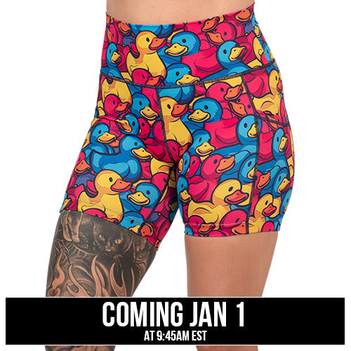 rubber duck print shorts coming soon