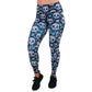 blue hearts and skulls patterned leggings