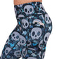 side pocket on the blue hearts and skulls patterned leggings