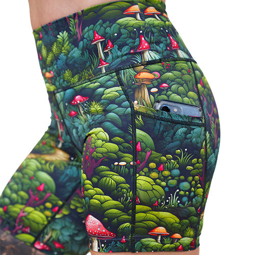 side pocket on the enchanted forest themed shorts