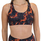 flame print sports bra