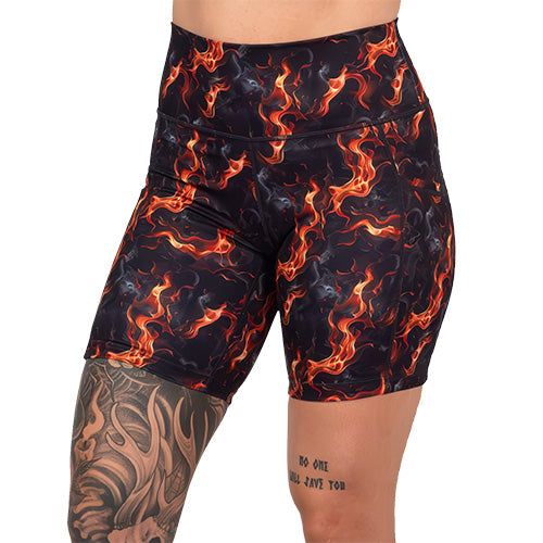 7 inch flame print shorts