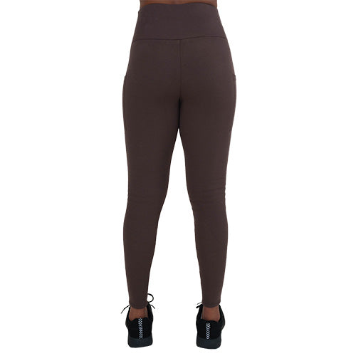 back of the brown fleece leggings