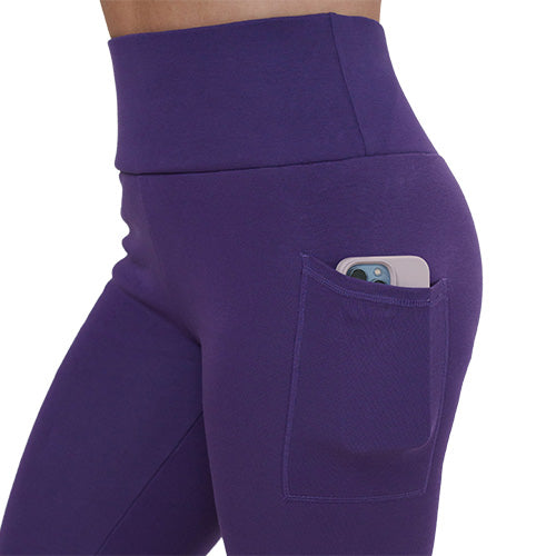 side pocket on the purple fleece leggings