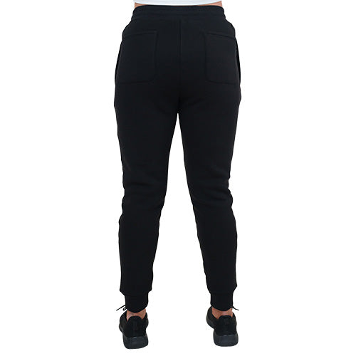 back of the black fleece sweatpants