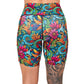 back of the 7 inch floral swirl patterned shorts