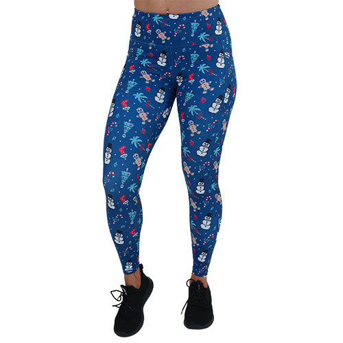 tropical Christmas patterned leggings