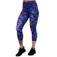 capri length skull shattered glass print leggings