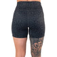 back of the black and grey heart patterned shorts 