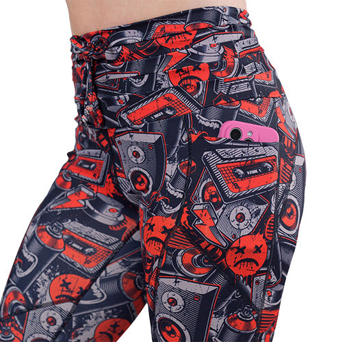 side pocket on the graffiti patterned leggings