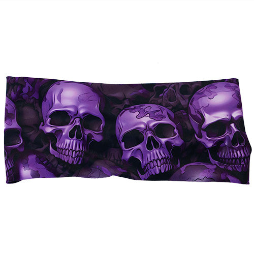 purple skull patterned headband