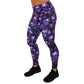 full length purple skull patterned leggings