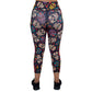 back of the sugar skull patterned leggings