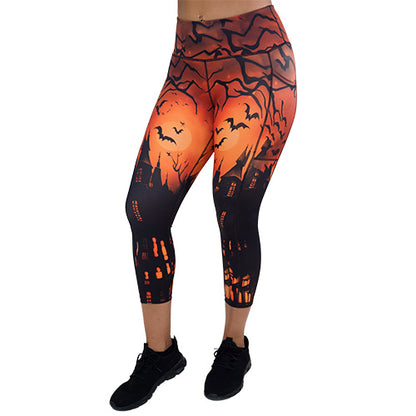 capri length haunted house leggings