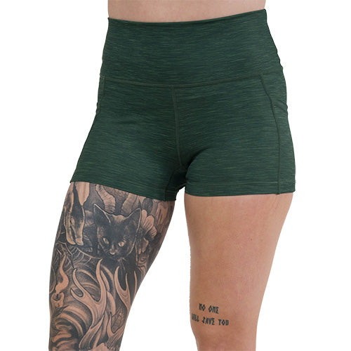 2.5 inch heather green shorts