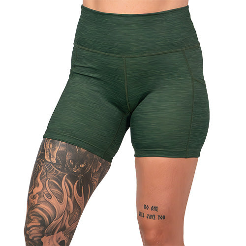 5 inch heather green shorts