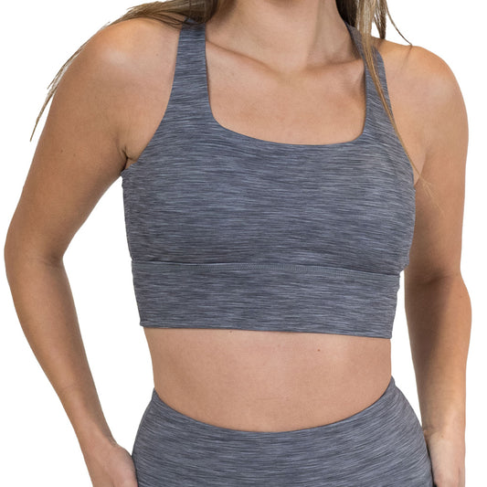 heather grey sports bra