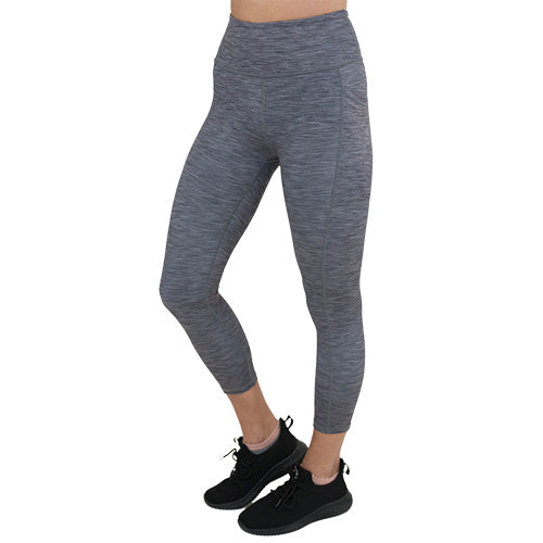 capri length heather grey leggings